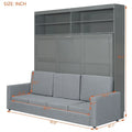 Queen Murphy Bed with Sofa - 2 - in - 1 Design, Storage Solutions & Dual - Piston Mechanism